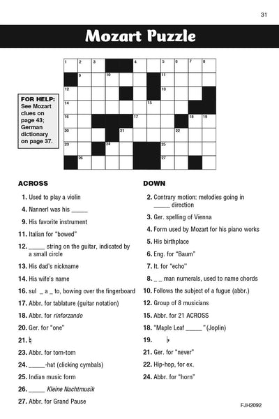 Music Crossword Puzzles and Games - Composers