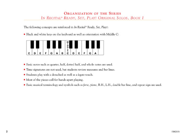In Recital Ready, Set, Play, Original Solos, Book 1