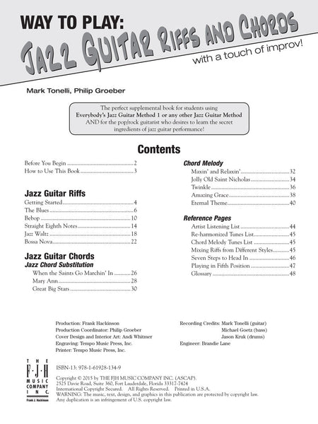 Way to Play: Jazz Guitar, Riffs and Chords