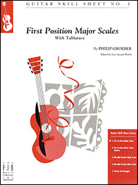 Guitar Skill Sheet No. 1 - First Position Major Scales